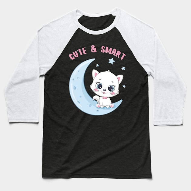 I'm Cute and I know it Smart Cookie Sweet little kitty cute baby outfit Baseball T-Shirt by BoogieCreates